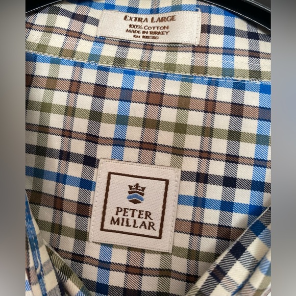 Peter Millar Men's Multicolor Checked Long Sleeve Button Down Shirt XL - Picture 7 of 8
